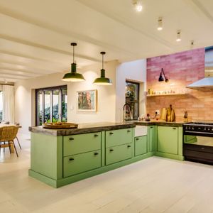 Kitchen and views; LIERMANS VILLAs - Llandudno