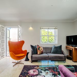 Living room with patio; FG - De Waterkant