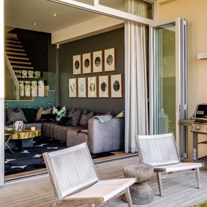 Bottom level lounge; Villa Belle - Green Point