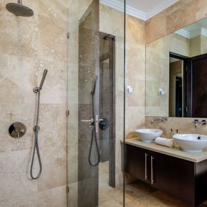 Bathroom with bath and shower; VILLA  AUBURN - Camps Bay