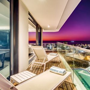 Balcony with views; ATTIQUE VIEW PENTHOUSE - Sea Point