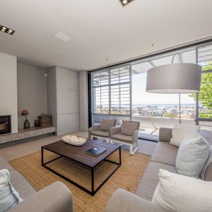 Lounge with fireplace; LOADER PENTHOUSE - De Waterkant